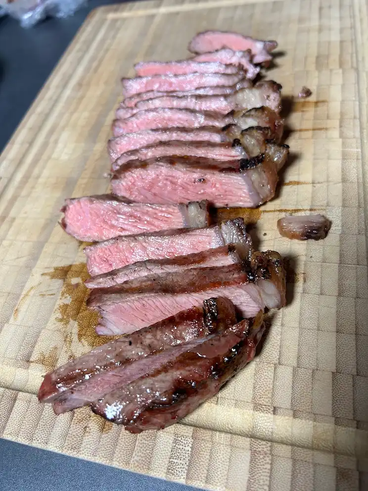 Rumpsteak medium rare